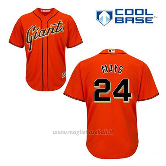 Maglia Baseball Uomo San Francisco Giants Willie Mays 24 Arancione Alterner Cool Base